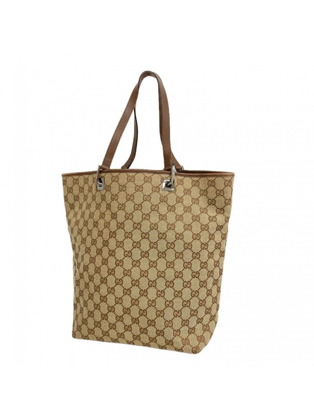 Gucci Tote GG Canvas Brown Silver